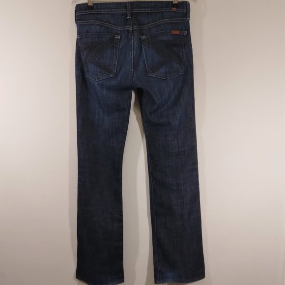 7 For All Mankind Dark Wash Bootcut Jeans Sz 31 - Picture 4 of 8